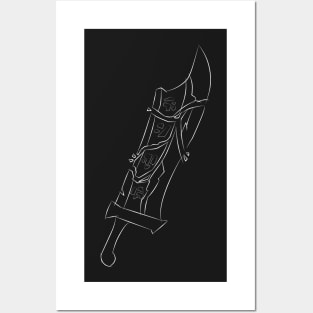 Riven Blade (White) Posters and Art